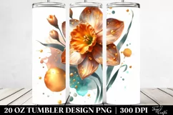 Glossy Shiny Narcissus Golden Splash | 20 Oz Tumbler Product Image 2
