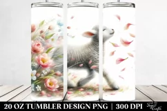 Lamb Tumbling with Spring Petals | 20 Oz Tumbler Product Image 2