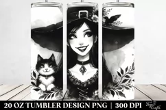 Smiling Witch with Cat | Tshirt|Tumbler|Mug|Clipart Product Image 2