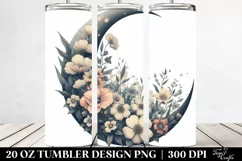 Vintage Half Moon with Flowers 20 Oz Tumbler Product Image 2