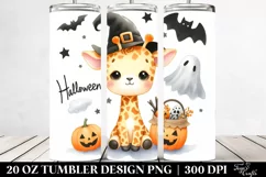 Spooky Baby Giraffe in Halloween PNG Product Image 2