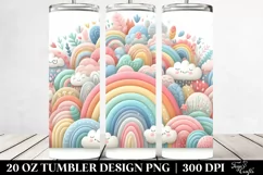 Colorful Whimsical Pastel Rainbow Bouquet | 20 Oz Tumbler Product Image 2