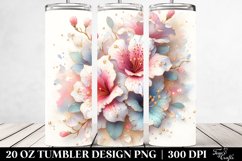 20 Oz Tumbler Sublimation | Detailed Pastel Azalea Product Image 2