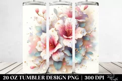 20 Oz Tumbler Sublimation | Detailed Pastel Azalea Product Image 2