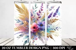 Colorful Watercolor Abstract Gold Foil Bouquet | 20 Oz Product Image 2