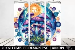 Vibrant Celestial Mushroom Clipart, Transparent 20 Oz Product Image 2
