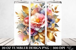 Colorful Watercolor Abstract Gold Foil Bouquet | 20 Oz Product Image 2
