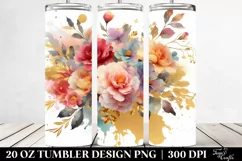 Colorful Watercolor Abstract Gold Foil Bouquet | 20 Oz Product Image 2