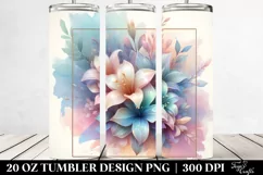 Abstract Pastel Lobelia Retro Frame Tumbler Product Image 2