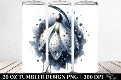 Glossy Shiny Snowdrop Watercolor Splash | 20 Oz Tumbler Product Image 2