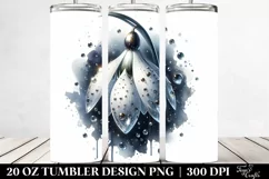Glossy Shiny Snowdrop Watercolor Splash | 20 Oz Tumbler Product Image 2