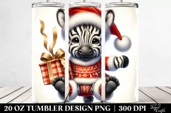 Vibrant Digital Painting Zebra Santa Hat | 20 oz Tumbler Product Image 2