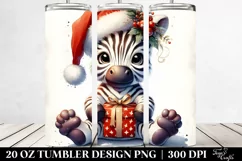 Vibrant Digital Painting Zebra Santa Hat | 20 oz Tumbler Product Image 2