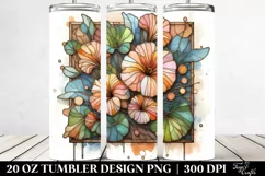 Abstract Pastel Nasturtium Tumbler Product Image 2