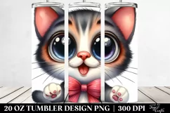 Expressive Cat Watercolor Art | 20 Oz Tumbler Product Image 2