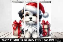 Festive Havanese with Winter Accessories PNG Product Image 2