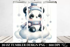 Pastel Digital Painting Panda Winter | 20 oz Tumbler Product Image 2