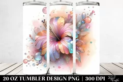 Abstract Shiny Hibiscus Clipart, High-Res 20 Oz Tumbler Product Image 2