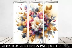 Colorful Watercolor Abstract Gold Foil Bouquet | 20 Oz Product Image 2