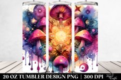Watercolor Magical Celestial Mushroom Clipart Product Image 2