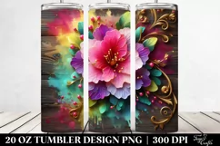 Colorful Rhododendron on Wooden Background | 20 oz Tumbler Product Image 2