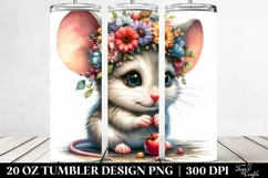 Cute Baby Mouse Floral Tumbler Product Image 2