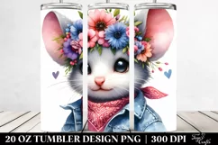 Cute Baby Mouse Floral Tumbler Product Image 2
