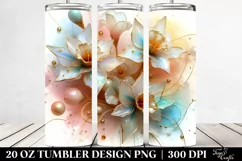 Abstract Pastel Narcissus in Material. 20 Oz Tumbler Design Product Image 2