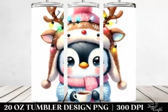 Baby Penguin with Tea Cup PNG Product Image 2