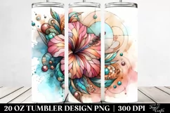 Abstract Stained Hibiscus | 20 oz Tumbler Product Image 2