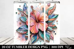 Abstract Stained Hibiscus | 20 oz Tumbler Product Image 2