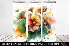 Colorful Nasturtium on White Background | 20 oz Tumbler Product Image 2