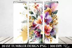 Colorful Watercolor Abstract Gold Foil Bouquet | 20 Oz Product Image 2