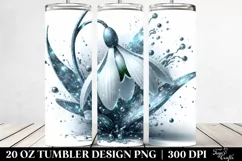 Shiny Snowdrop Metallic Marble Watercolor | 20 Oz Tumbler Product Image 2