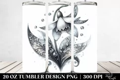 Shiny Snowdrop Metallic Marble Watercolor | 20 Oz Tumbler Product Image 2
