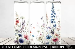 Watercolor Wild Flowers | 20 oz Tumbler Product Image 2