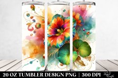 20 Oz Tumbler Sublimation | Colorful Nasturtium with Floral Product Image 2