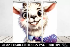 Funny Llama with Tie, Transparent 20 Oz Tumbler Product Image 2