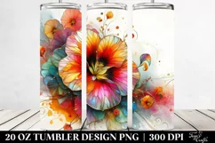 Colorful Nasturtium on White Background | 20 oz Tumbler Product Image 2