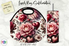 Vintage Floral Lunch Bag Design | Baroque Peony Flowers Product Image 1