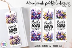 Summer Flowers Bookmarks, Books are My Love Language Print Product Image 1