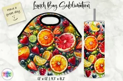 Lunch Bag Sublimation | Fruits and Berries Lunch Bag Print Product Image 1
