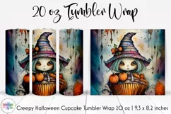 Halloween Voodoo Doll Cupcake Tumbler Wrap | Creepy Creature Product Image 1