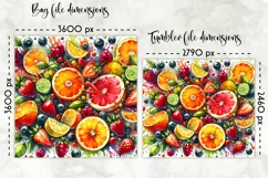 Lunch Bag Sublimation | Fruits and Berries Lunch Bag Print Product Image 2