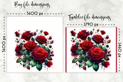 Watercolour Roses Lunch Bag | Watercolour Roses Tumbler Wrap Product Image 2