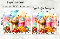 Iced Coffees Lunch Bag, Summer Iced Drinks Tumbler Wrap Product Image 2
