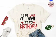 I can wine all I want its my birthday - Birthday SVG EPS DXF Product Image 2