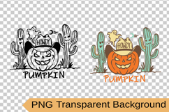 Halloween Cowboy clipart Cut file Howdy Pumpkin SVG, PNG Product Image 2