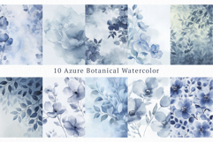 Azure Botanica: Fine Art Watercolor &amp; Cyanotype Backgrounds Product Image 2