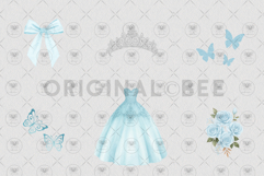 Princess Quinceañera Blue Clipart Product Image 2